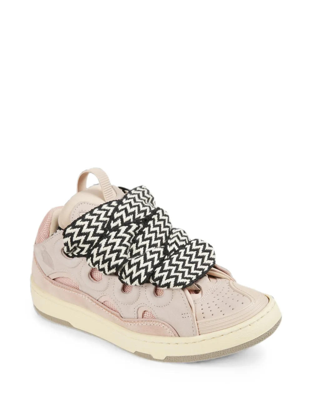 Lanvin Curb zigzag-lace sneakers Roze