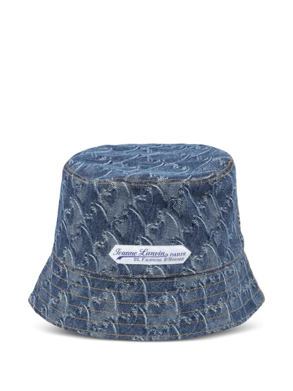 Lanvin Lunar Year Horse-pattern Denim Bucket Hat In Blue