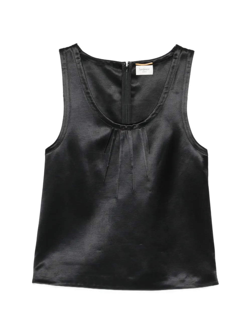 Saint Laurent pleated-detail top - Schwarz