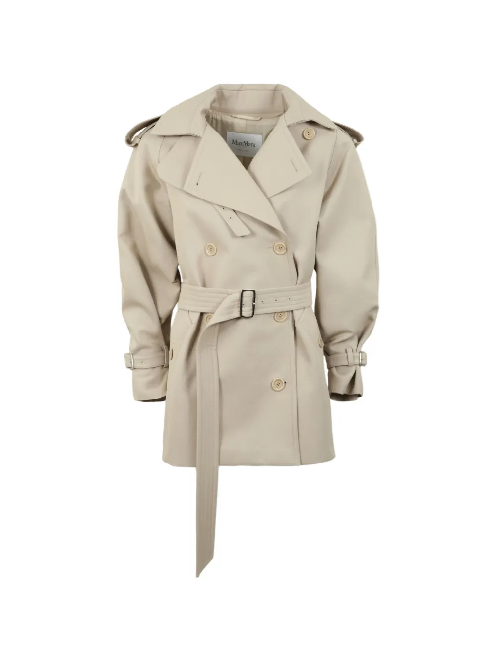 Max Mara Giacca doppiopetto con cintura - Toni neutri