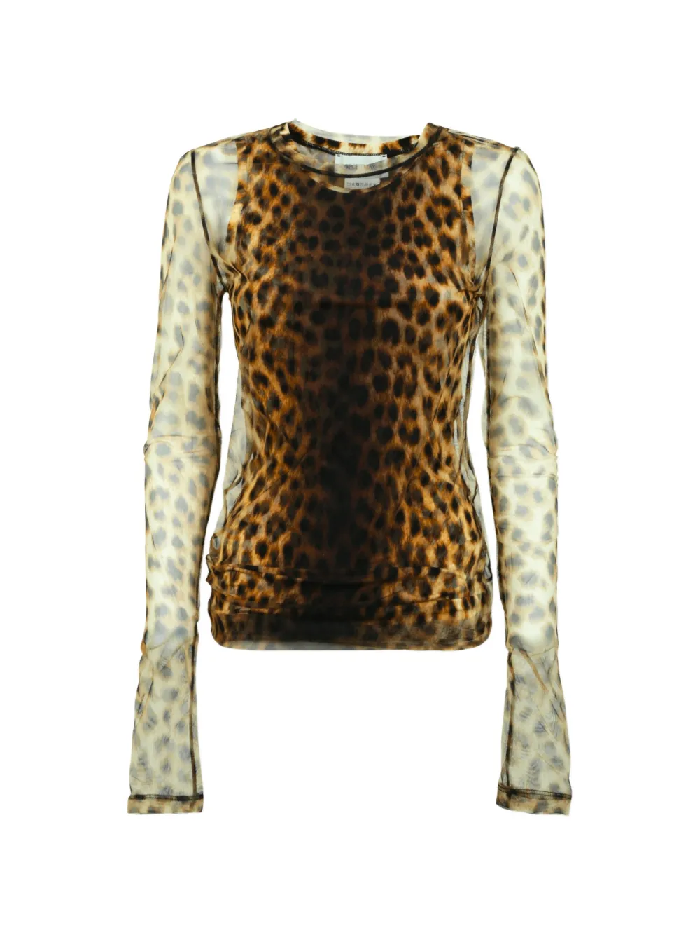 Sportmax Top semi trasparente leopardato - Marrone