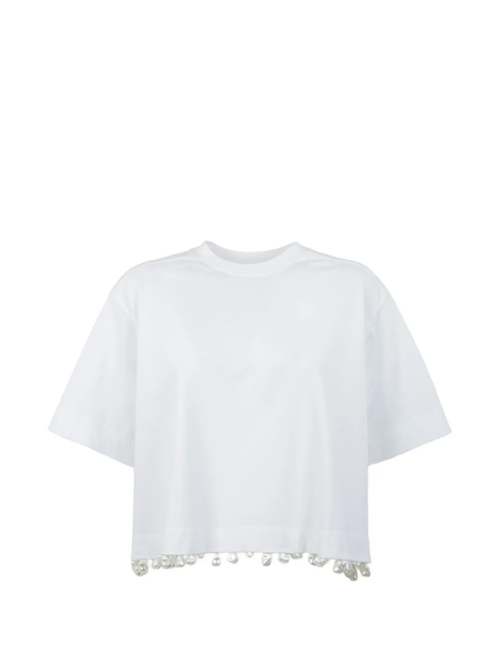 Sportmax faux-pearl embellished T-shirt - Bianco