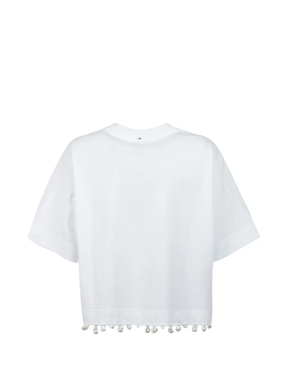 Sportmax T-shirt verfraaid met imitatieparels Wit