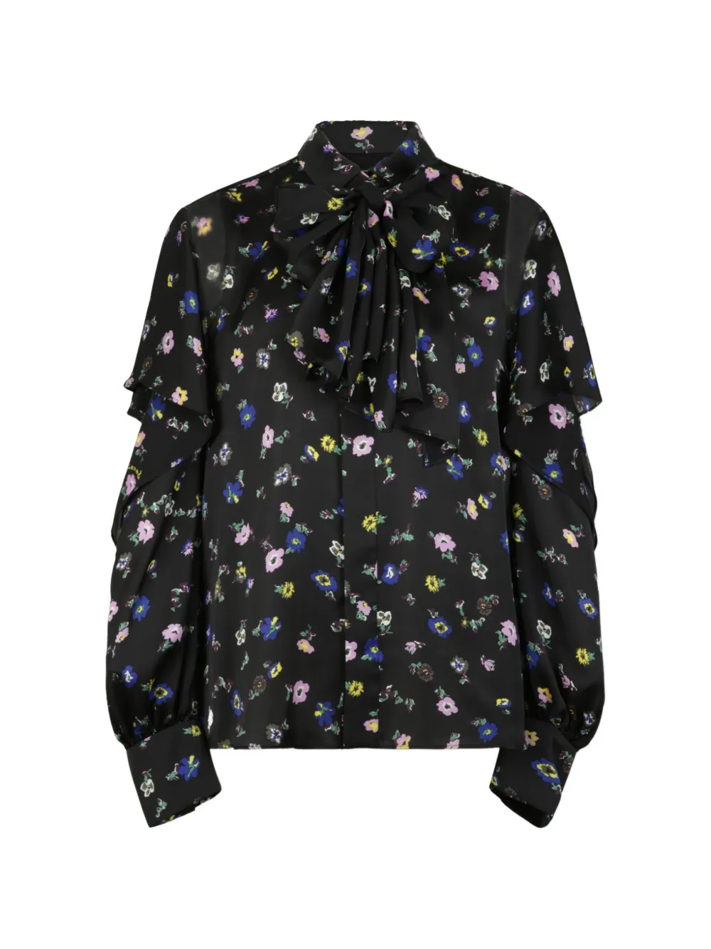 sacai Blusa a fiori - Nero
