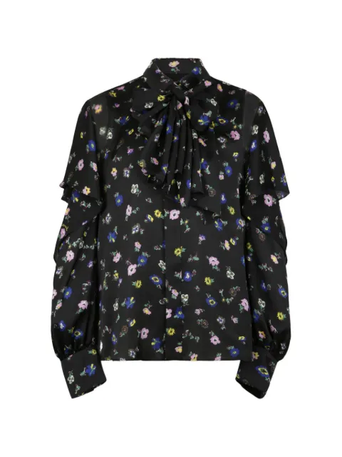 sacai bluse med blomstertryk