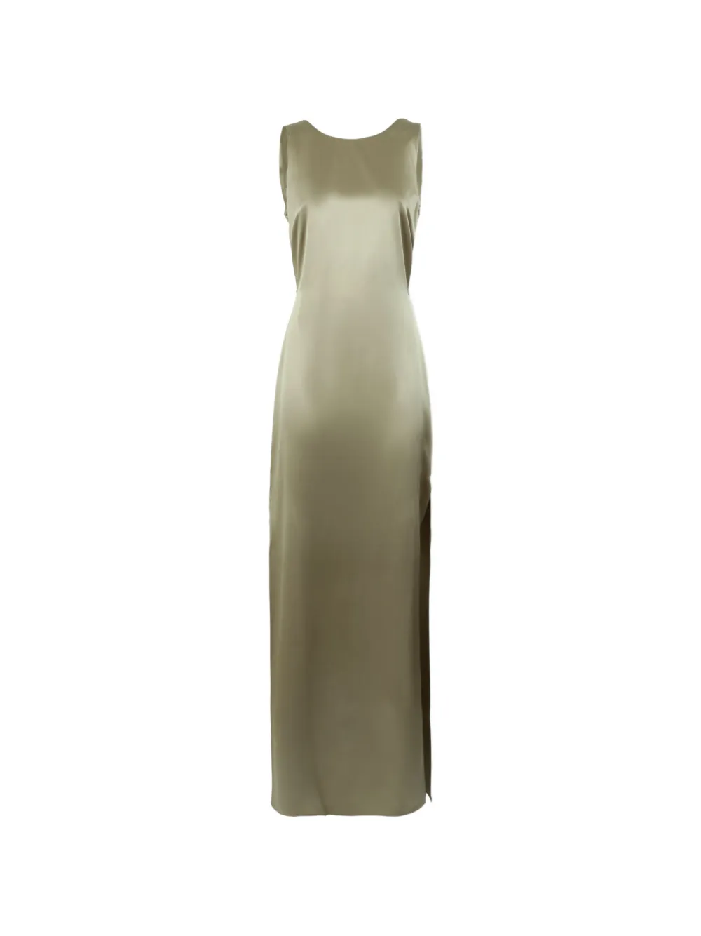 Pianoforte x Max-Mara Maxikleid aus Satin mit drapierter Rückseite - Grün