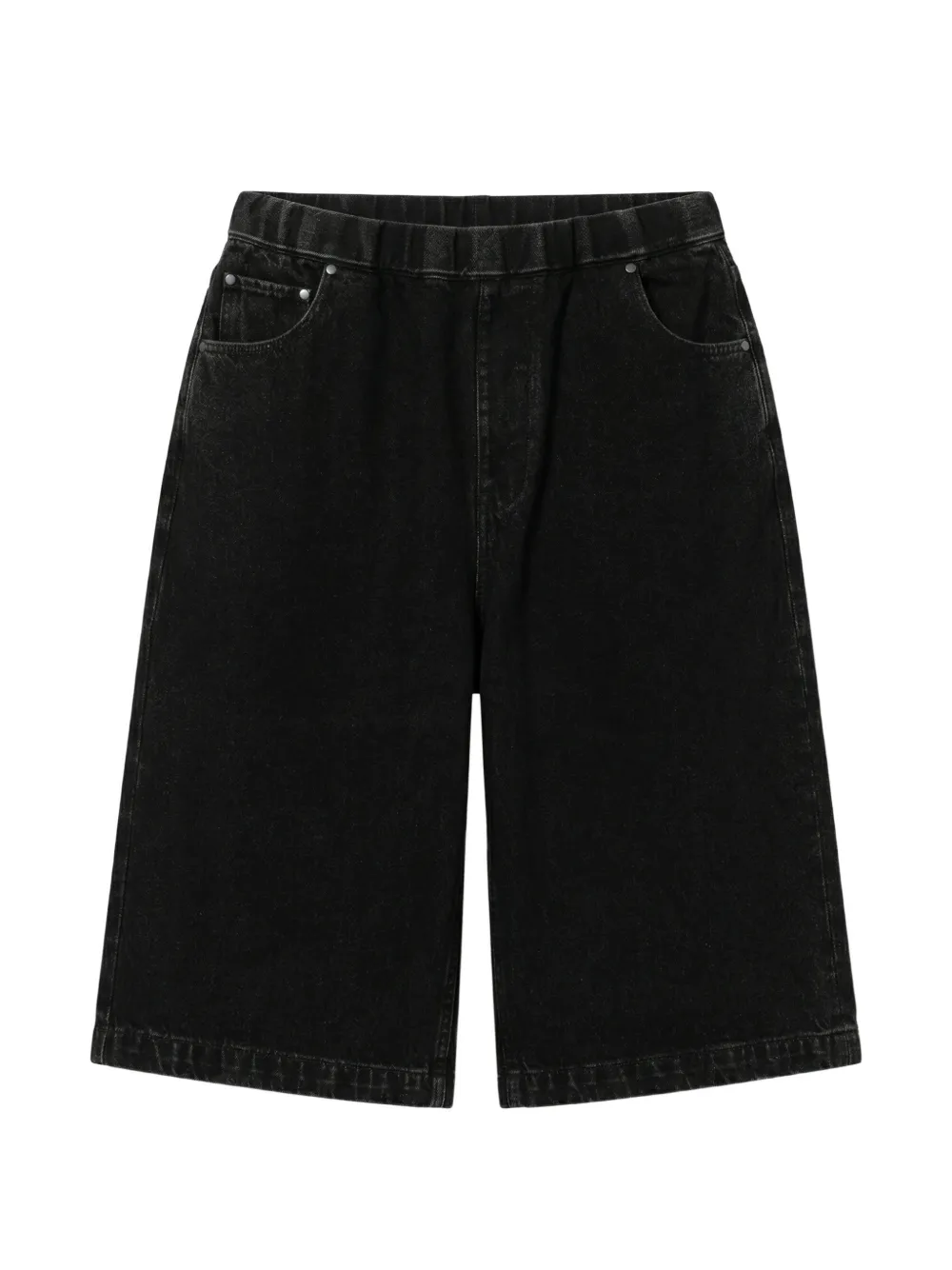 ENTIRE STUDIOS Shorts denim Spar a gamba ampia - Nero