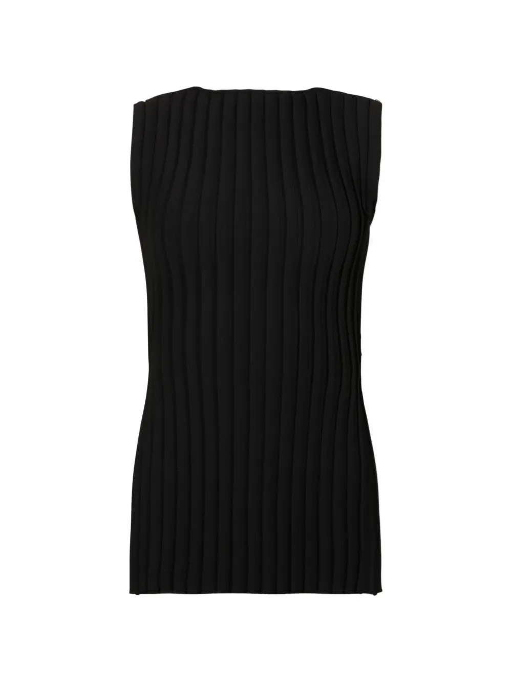 Sportmax Top smanicato a coste - Nero