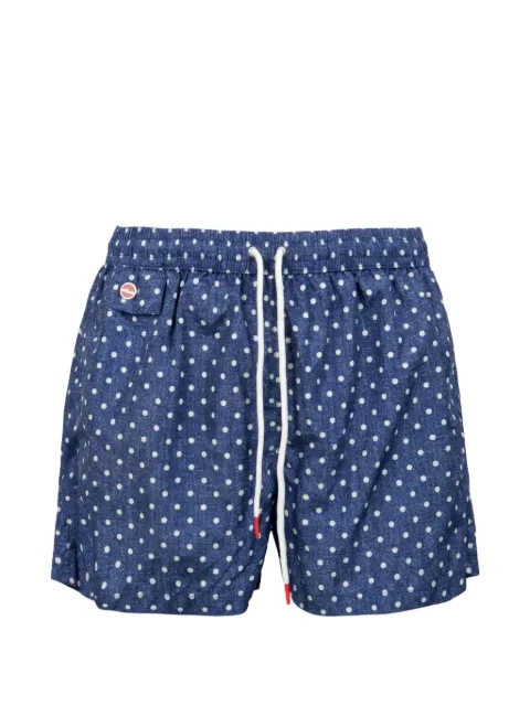 Kiton polka-dot drawstring swim shorts