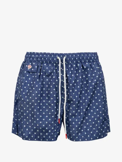 Kiton polka-dot drawstring swim shorts