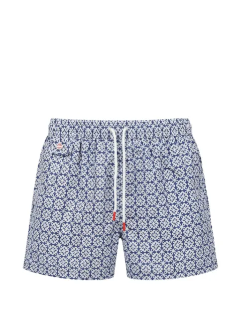 Kiton floral-print drawstring swim shorts