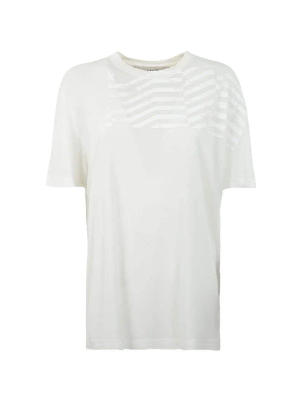 Golden Goose Journey T-Shirt mit Flaggen-Print - Weiß