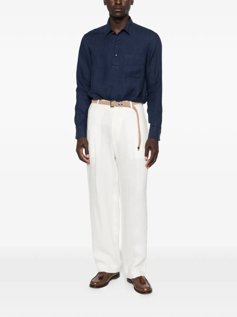 Zegna Shirtjack met borstzak en knopen Blauw