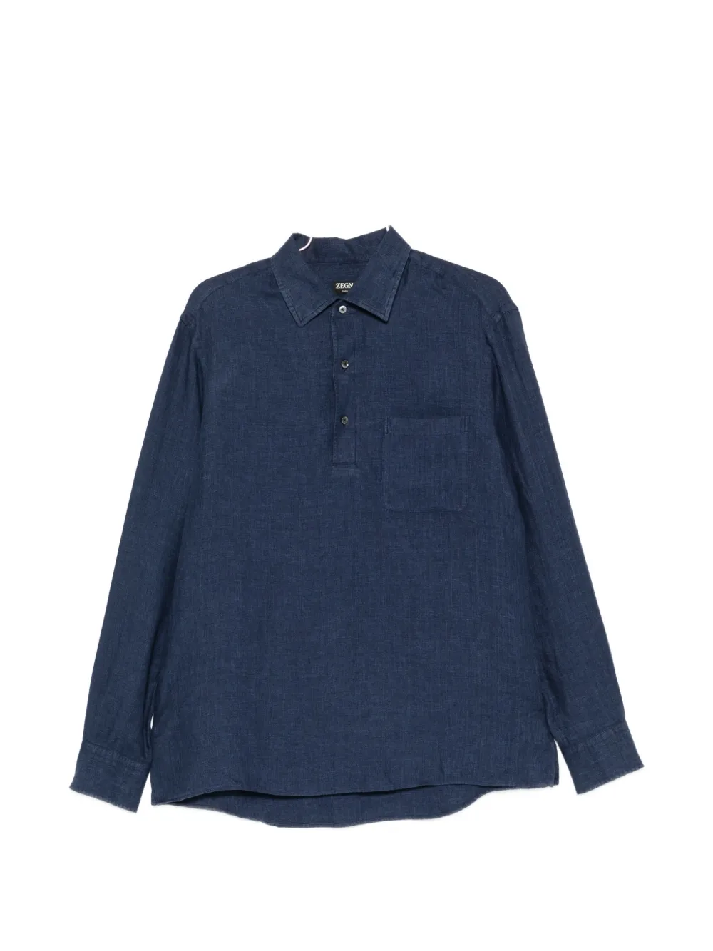 Zegna button-up chest-pocket polo shirt - Blau