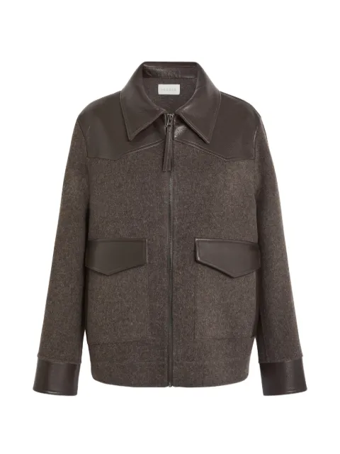 P.A.R.O.S.H. leather-trimmed zip-up jacket