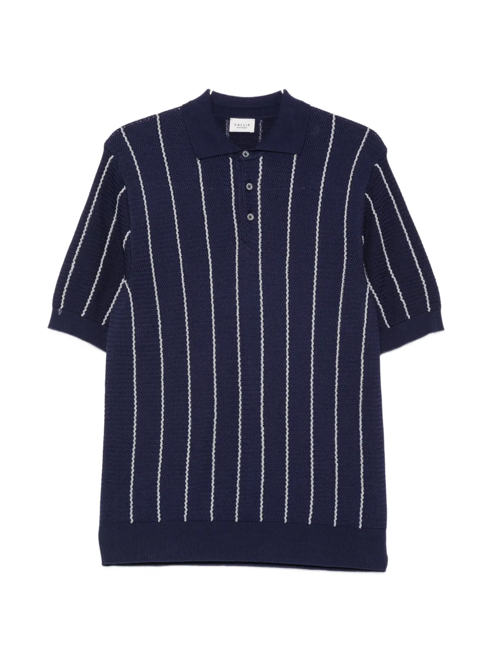 gallia striped buttoned polo shirt - Blu