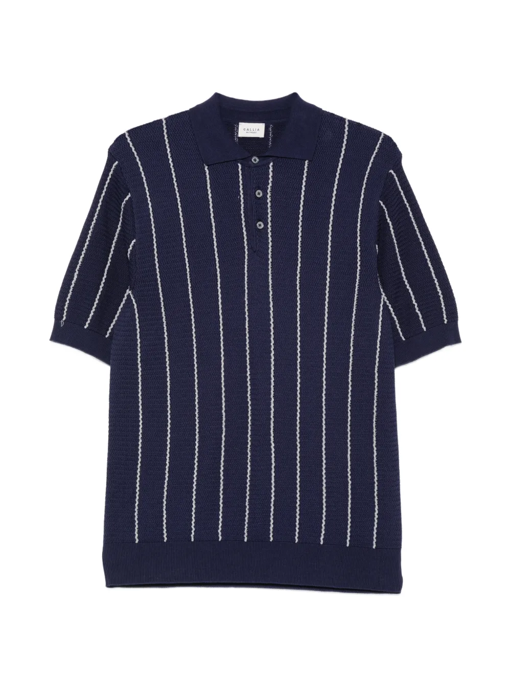 gallia striped buttoned polo shirt - Blau