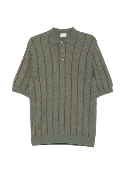 gallia striped buttoned polo shirt