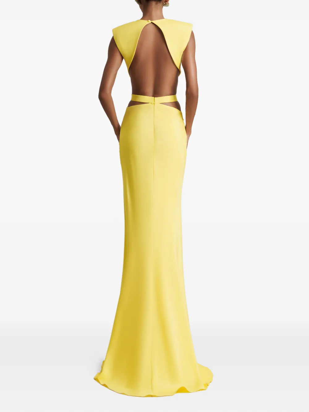 Gemy Maalouf Maxi-jurk met gedraaid detail en uitgesneden details Geel