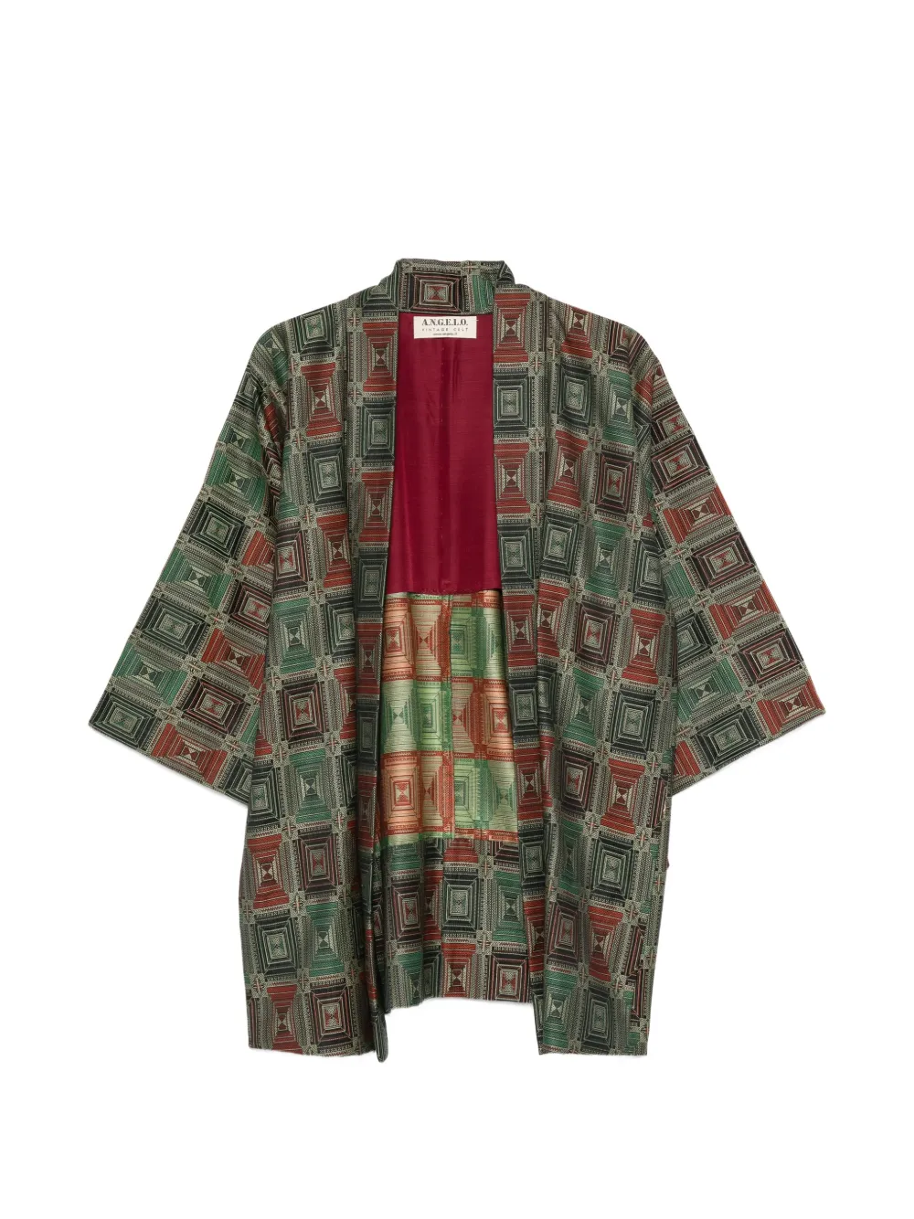 A.N.G.E.L.O. Vintage Cult 1990s geometric-print kimono coat - Grün