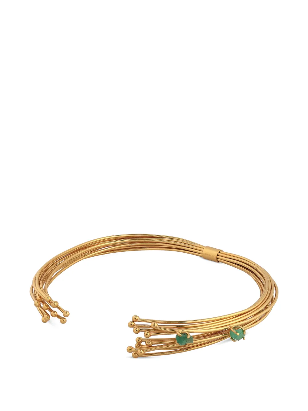 FENOMENA Geo emerald choker necklace - Oro
