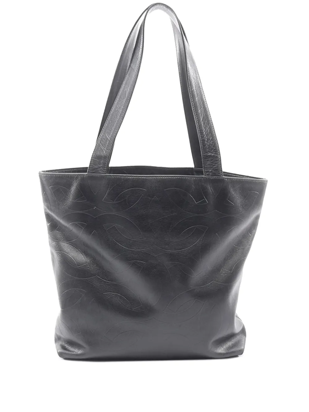 CHANEL Pre-Owned 2000-2002 CC Embossed Leather tote bag - Nero