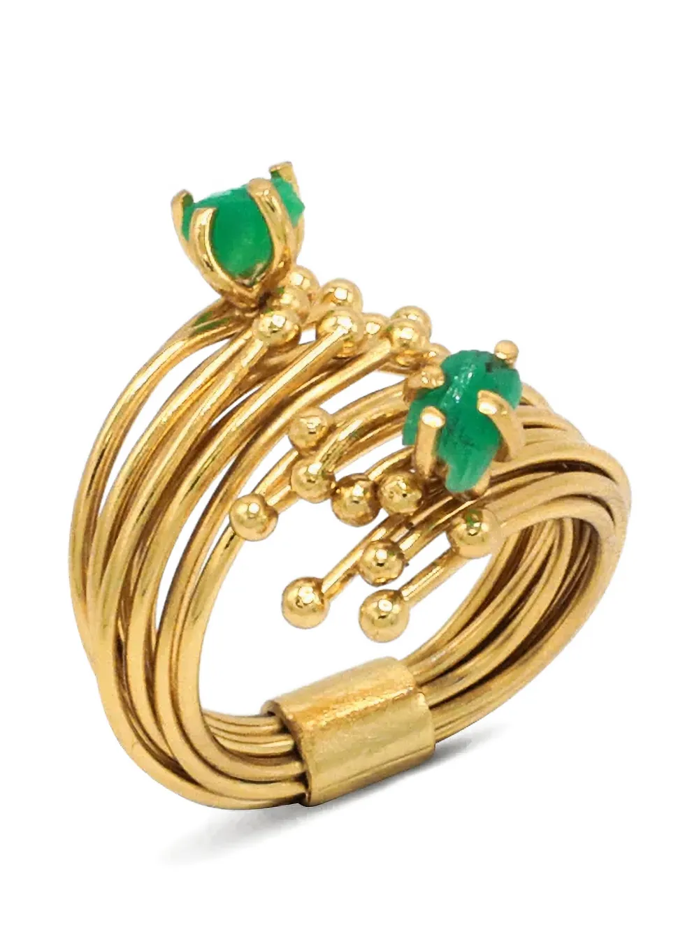 FENOMENA Geo emerald ring - Oro