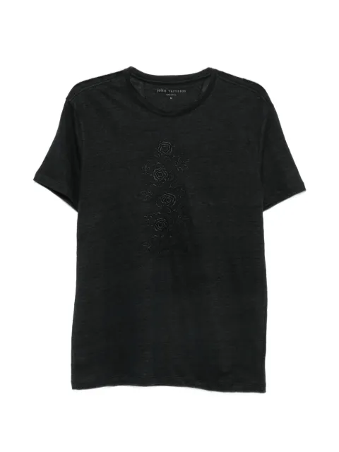 John Varvatos floral-embroidered crew-neck T-shirt