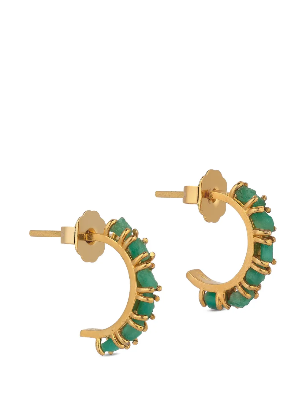 FENOMENA Tennis Hoops emerald-embellished earrings - Oro