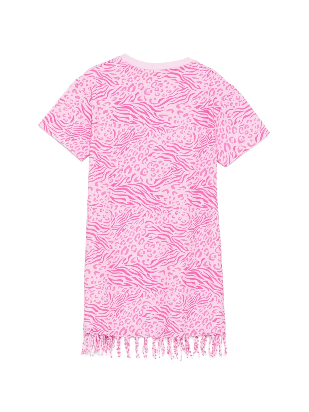 MC2 Saint Barth Kids Abbey jurk met dierenprint en franje Roze