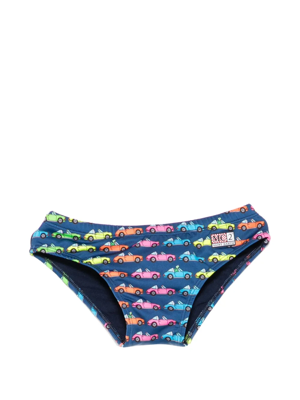 MC2 Saint Barth Kids Billy car-print swim briefs - Blau