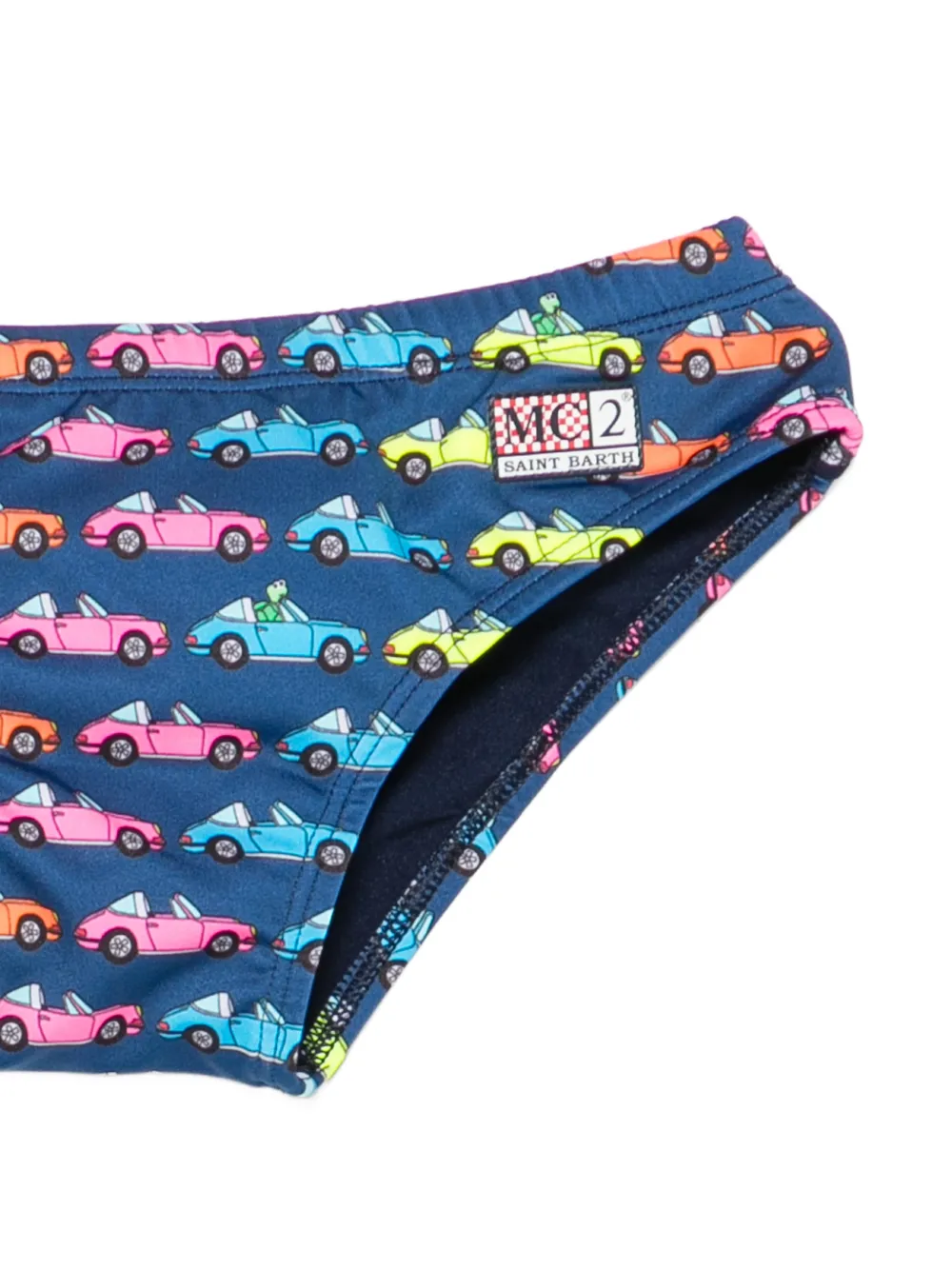 MC2 Saint Barth Kids Billy zwembroek met autoprint Blauw