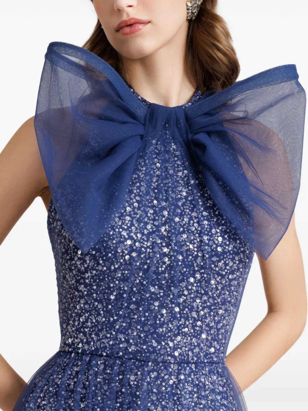 Gemy Maalouf Jurk verfraaid met pailletten Blauw