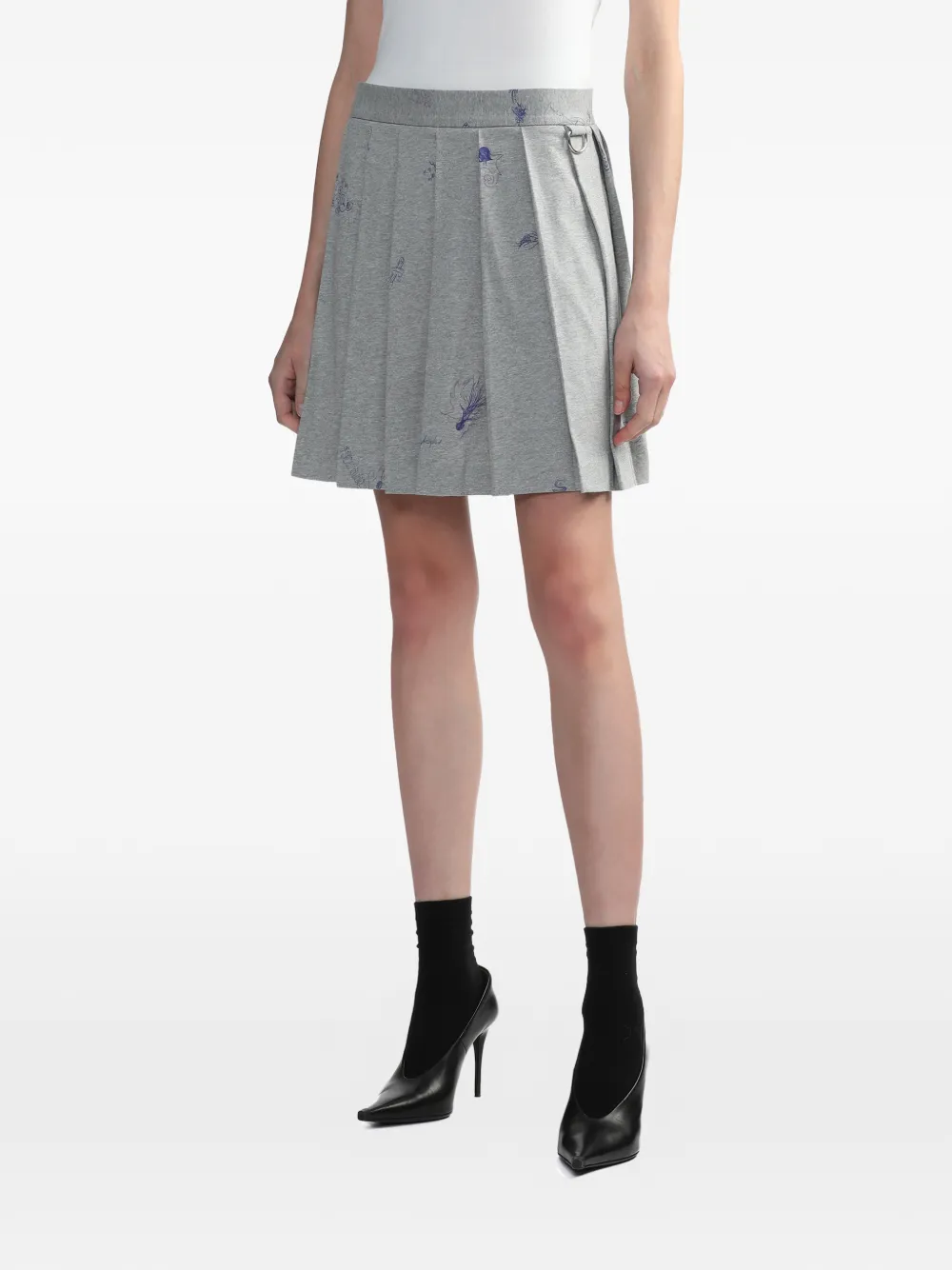 VETEMENTS Plooirok met print Grijs