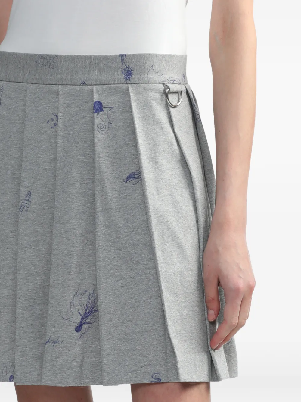 VETEMENTS Plooirok met print Grijs