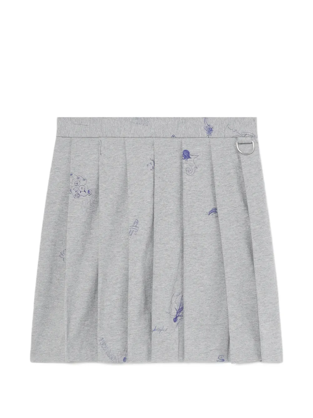 VETEMENTS scribble-print pleated skirt - Grigio