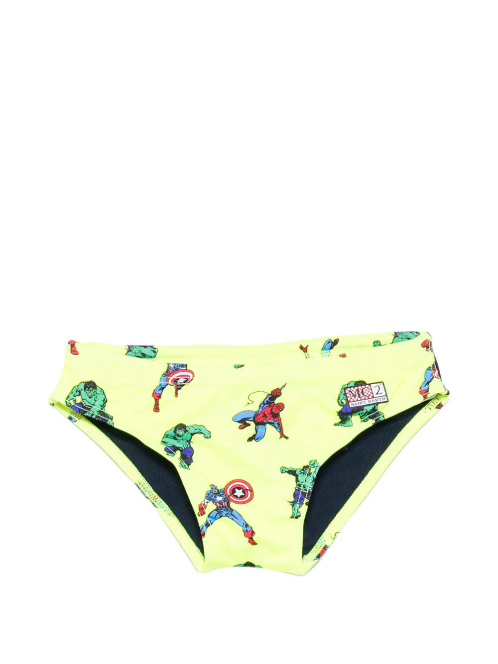 MC2 Saint Barth Kids x Marvel Comics Billy graphic-print swimming briefs - Gelb