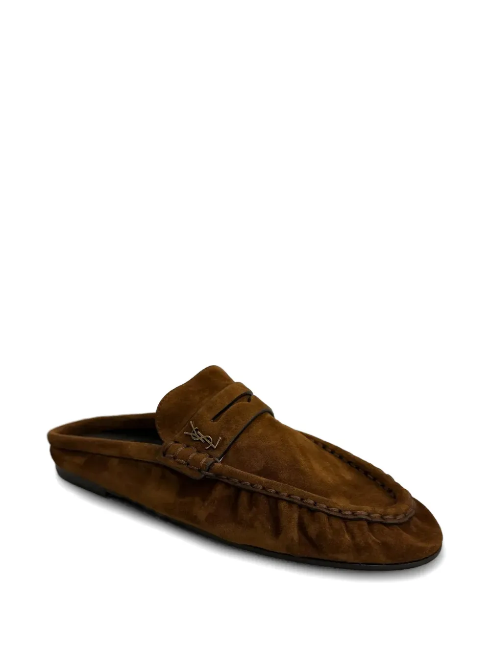 Saint Laurent Le Loafer logo-plaque mules Bruin