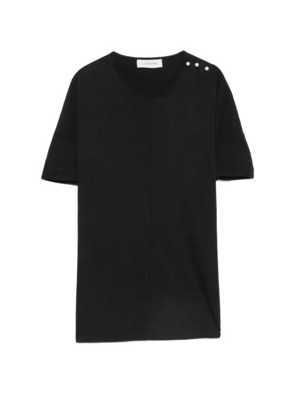 Lanvin Cape-effect T-shirt in Cotton and Silk in Black
