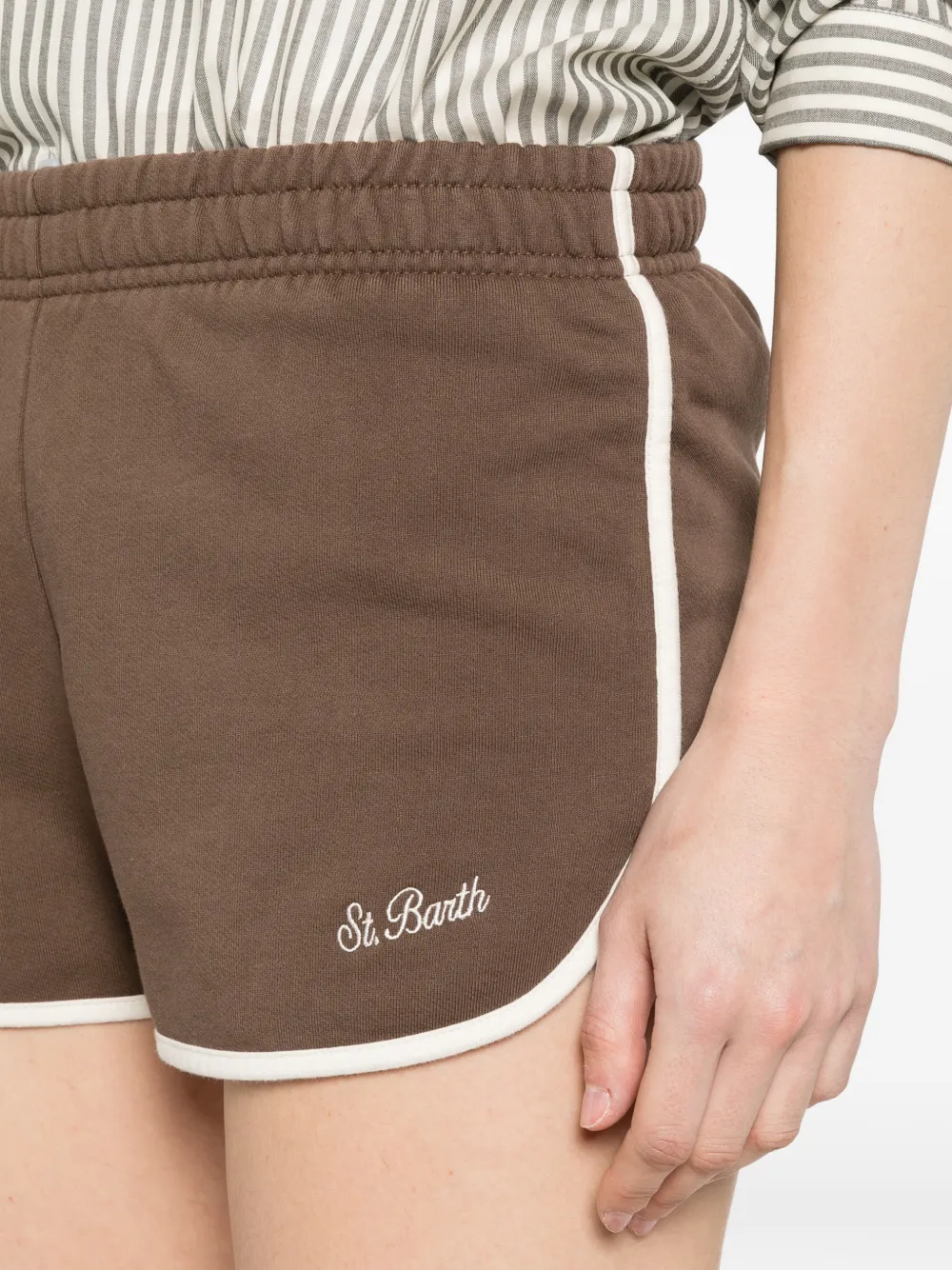 MC2 Saint Barth Francine Light shorts met geborduurd logo Bruin