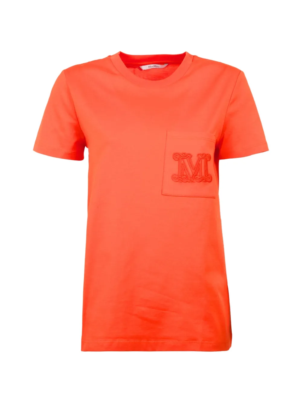 Max Mara embroidered-logo pocket T-shirt - Arancione