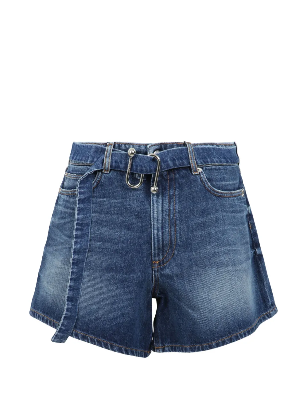 Sportmax Shorts denim con cintura - Blu
