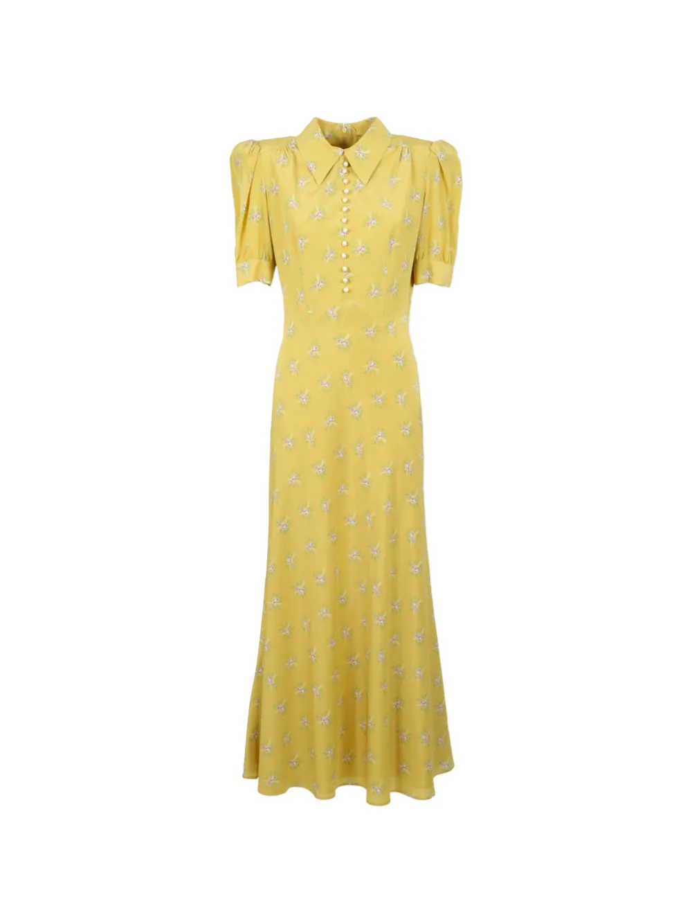 Alessandra Rich Abito midi con stampa - Giallo