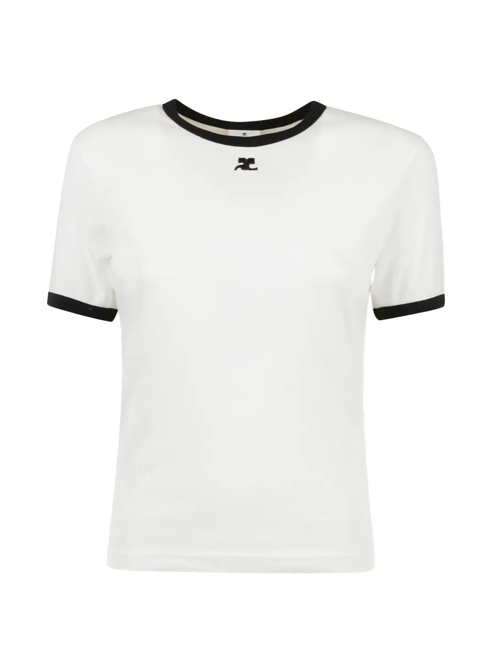 Courrèges Signature logo-patch T-shirt - Bianco