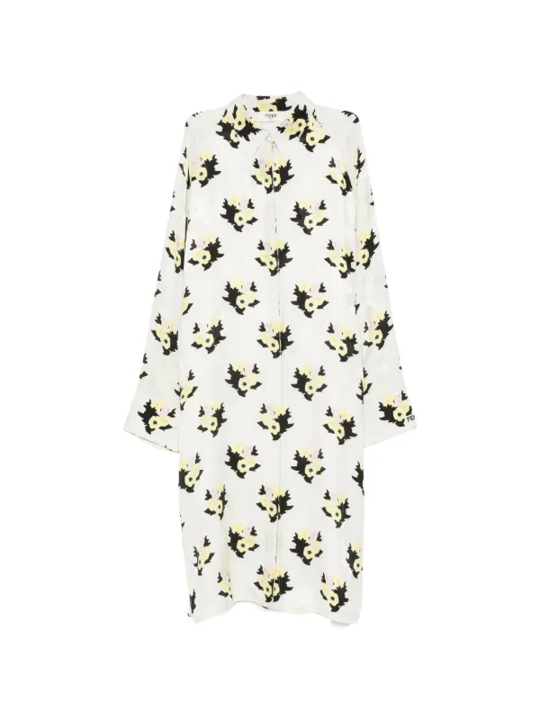 fendi midi dress FENDI FF-jacquard Midi Dress | Blue