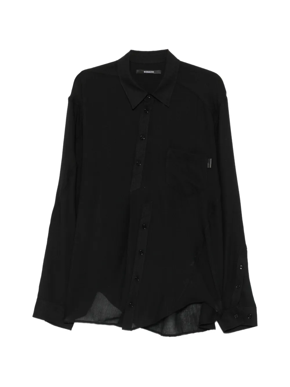 SONGZIO layered asymmetric-hem shirt - Nero