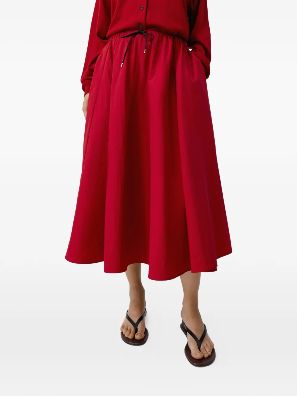 Cordera drawstring flared skirt - Rot