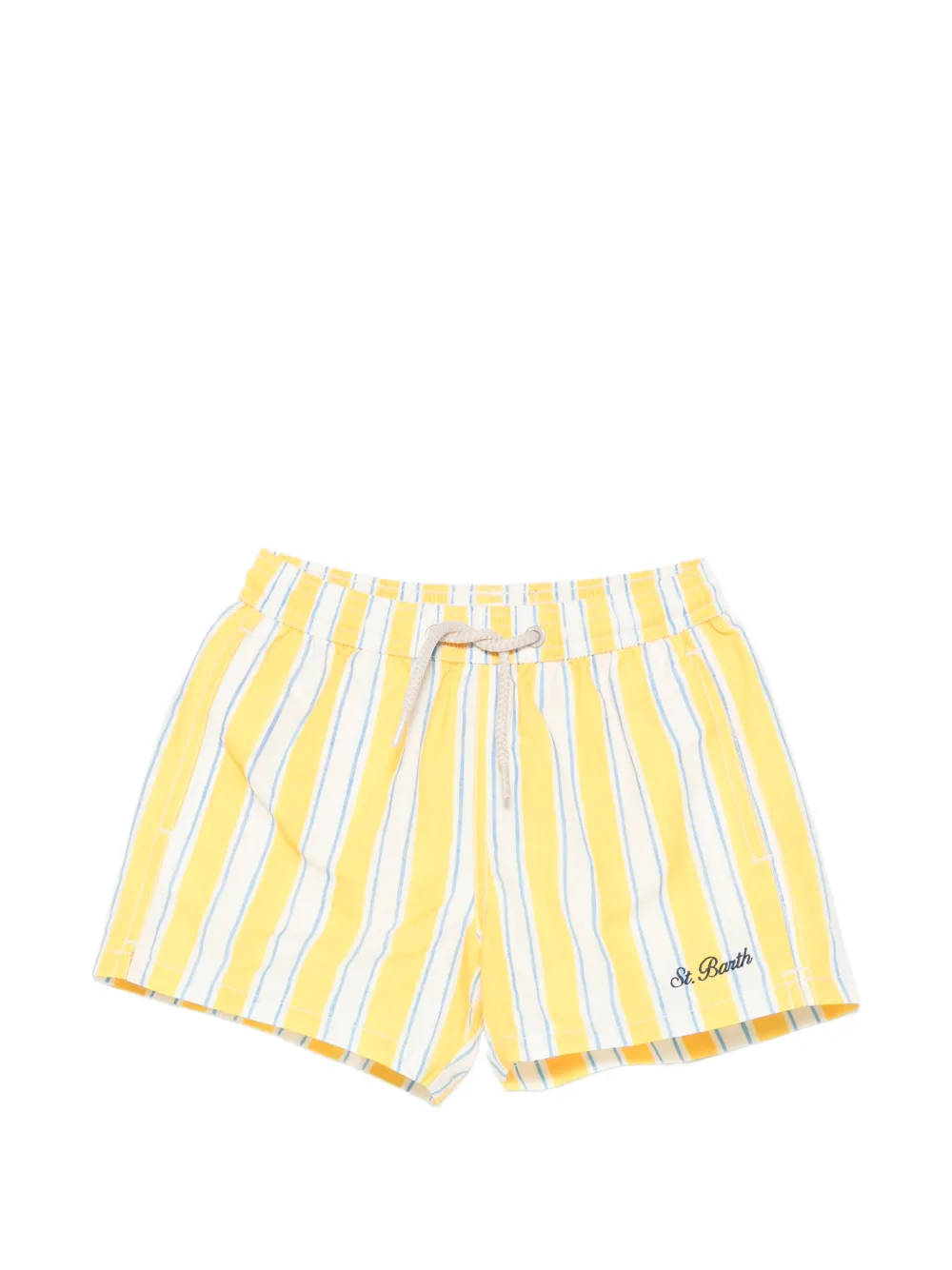 MC2 Saint Barth Kids Syros Jr striped drawstring swim shorts - Gelb