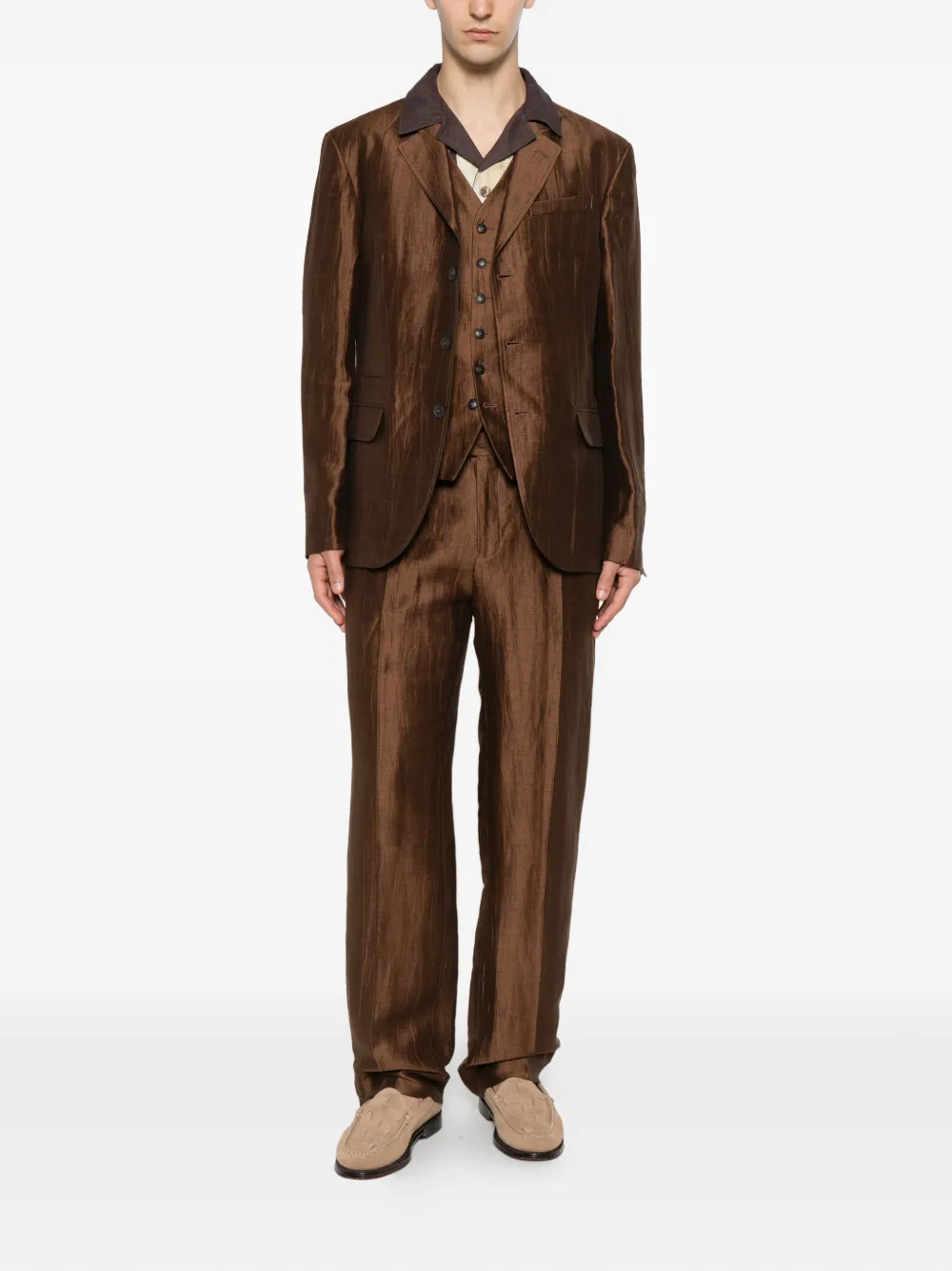  John Varvatos Pantalones Con Pinzas - Marrón 