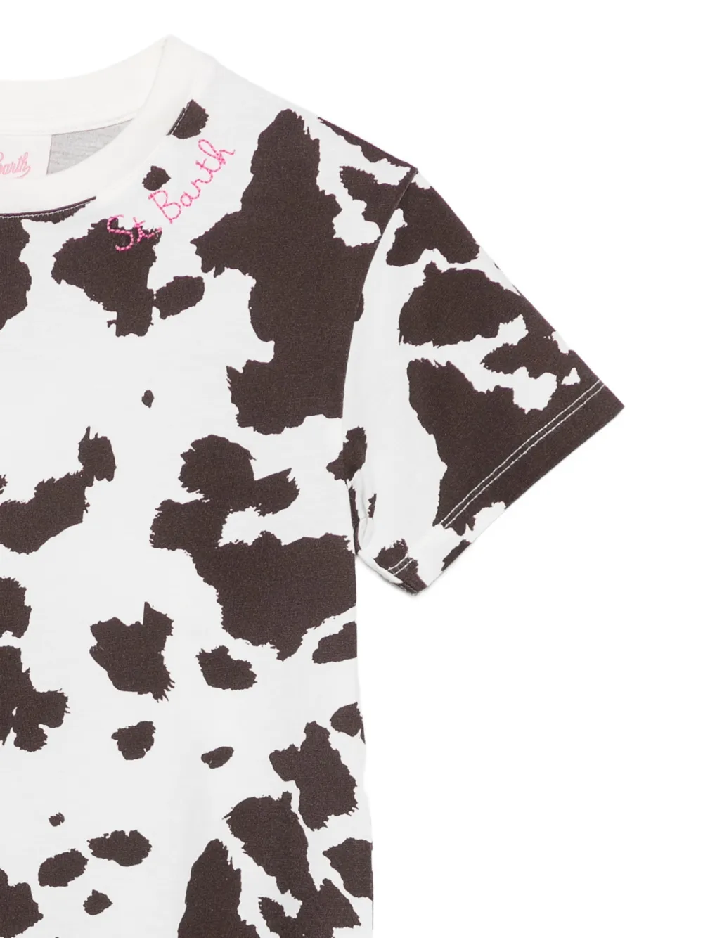 MC2 Saint Barth Kids Abbey jurk met franje en print Wit